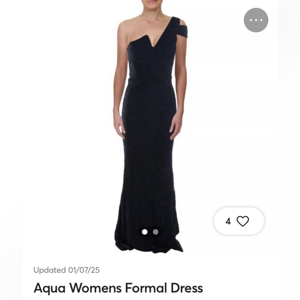 Formal Aqua Lace One Shoulder Gown